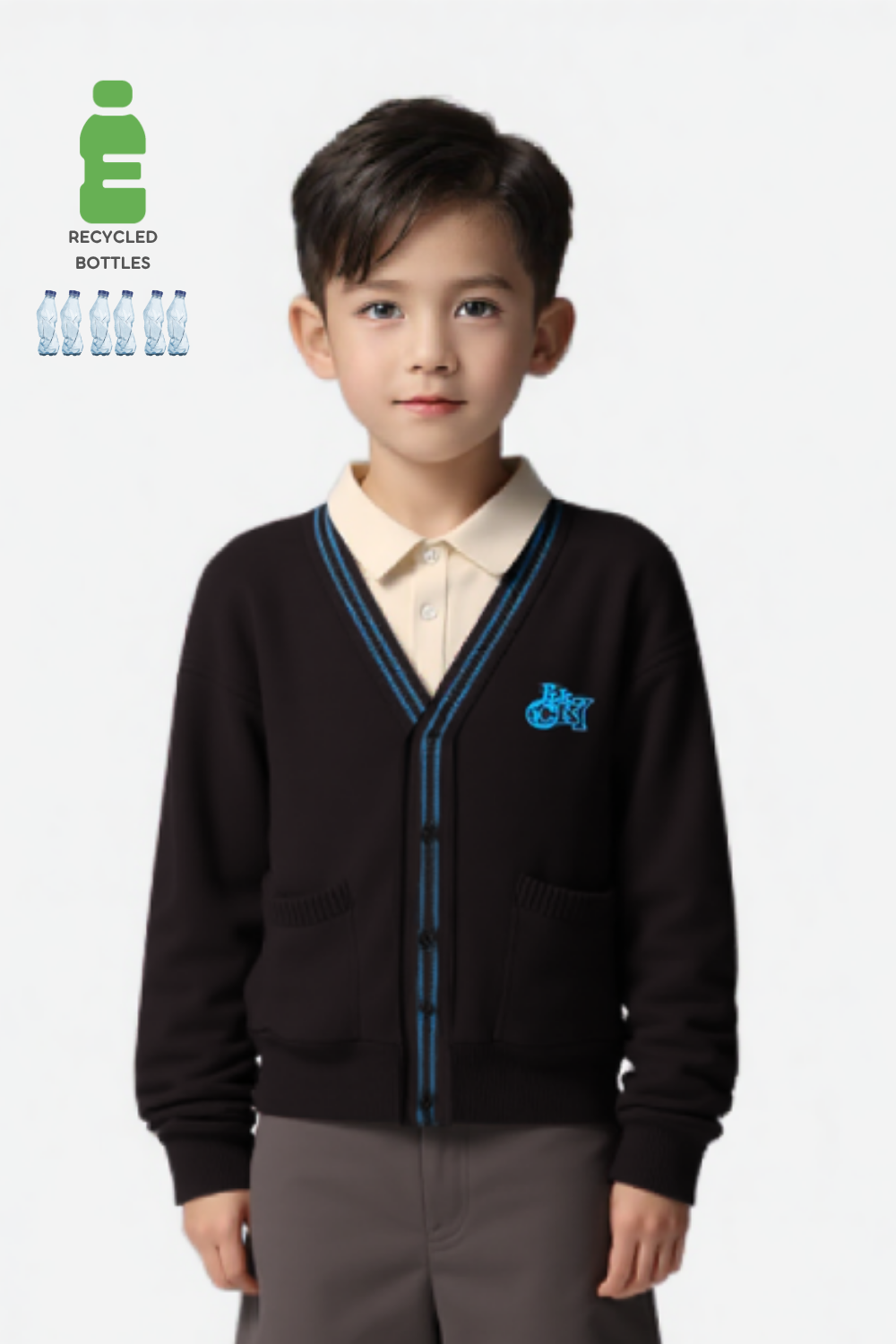 MAR_U_7_A - PLKCKY Y1-10 - AW 童裝長袖開胸毛衣 Cardigan - CCD0003