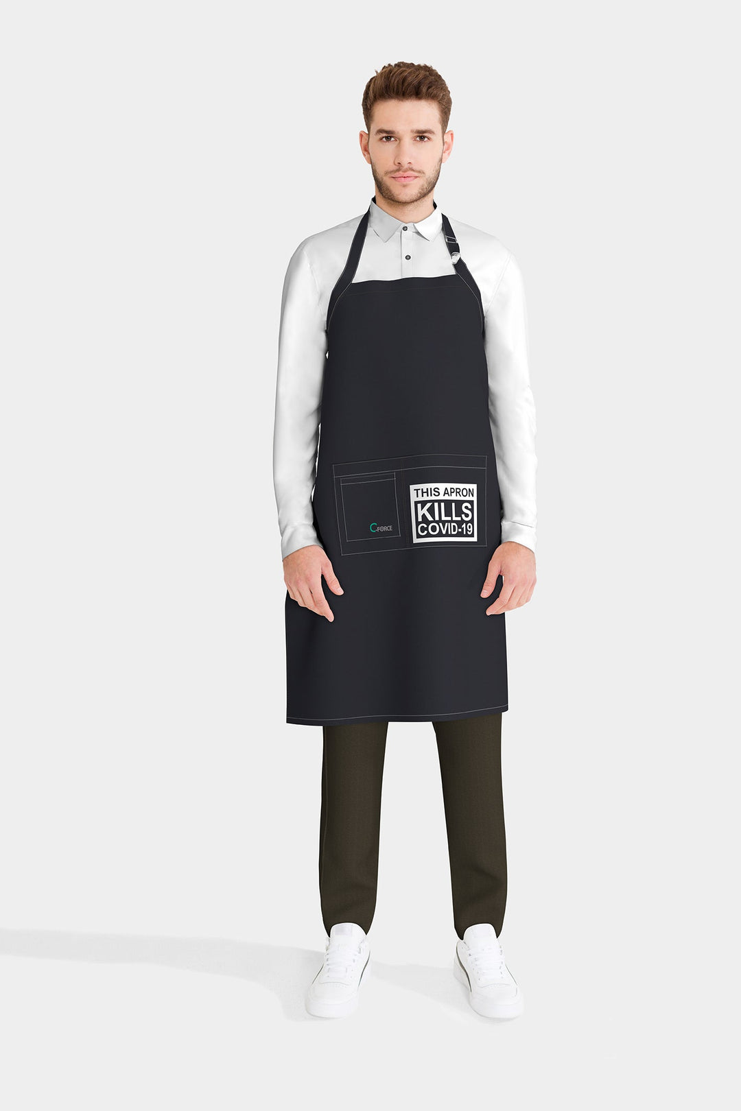 <b>BioNTex™</b> Unisex Printed Pocket Bib Apron