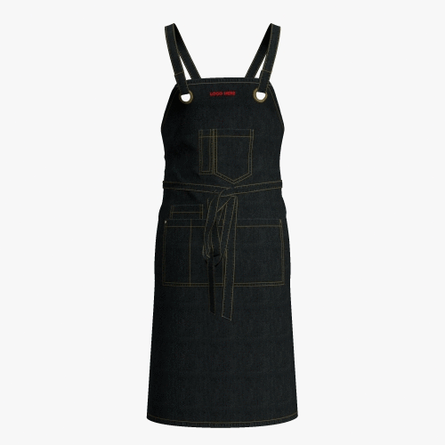 <b>BioNTex™</b> Unisex Cross-back Denim Bib Apron