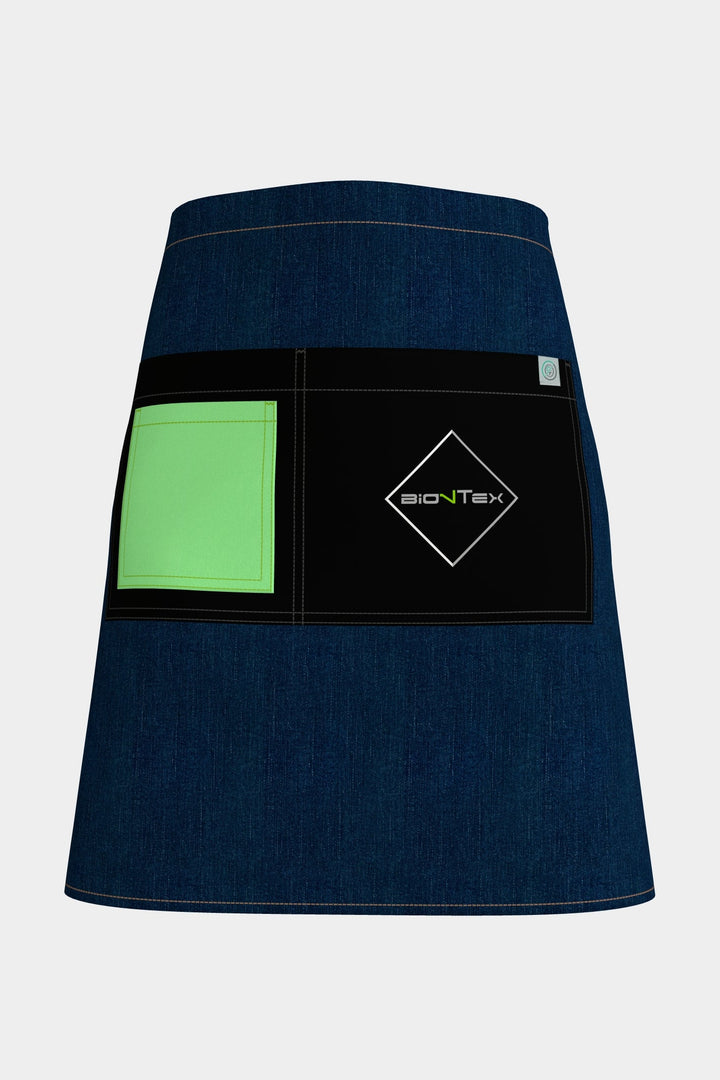 <b>BioNTex™</b> Unisex Denim Waist Apron with Contrast Pocket