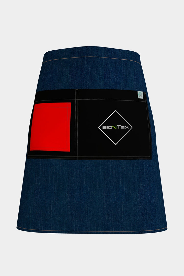 <b>BioNTex™</b> Unisex Denim Waist Apron with Contrast Pocket