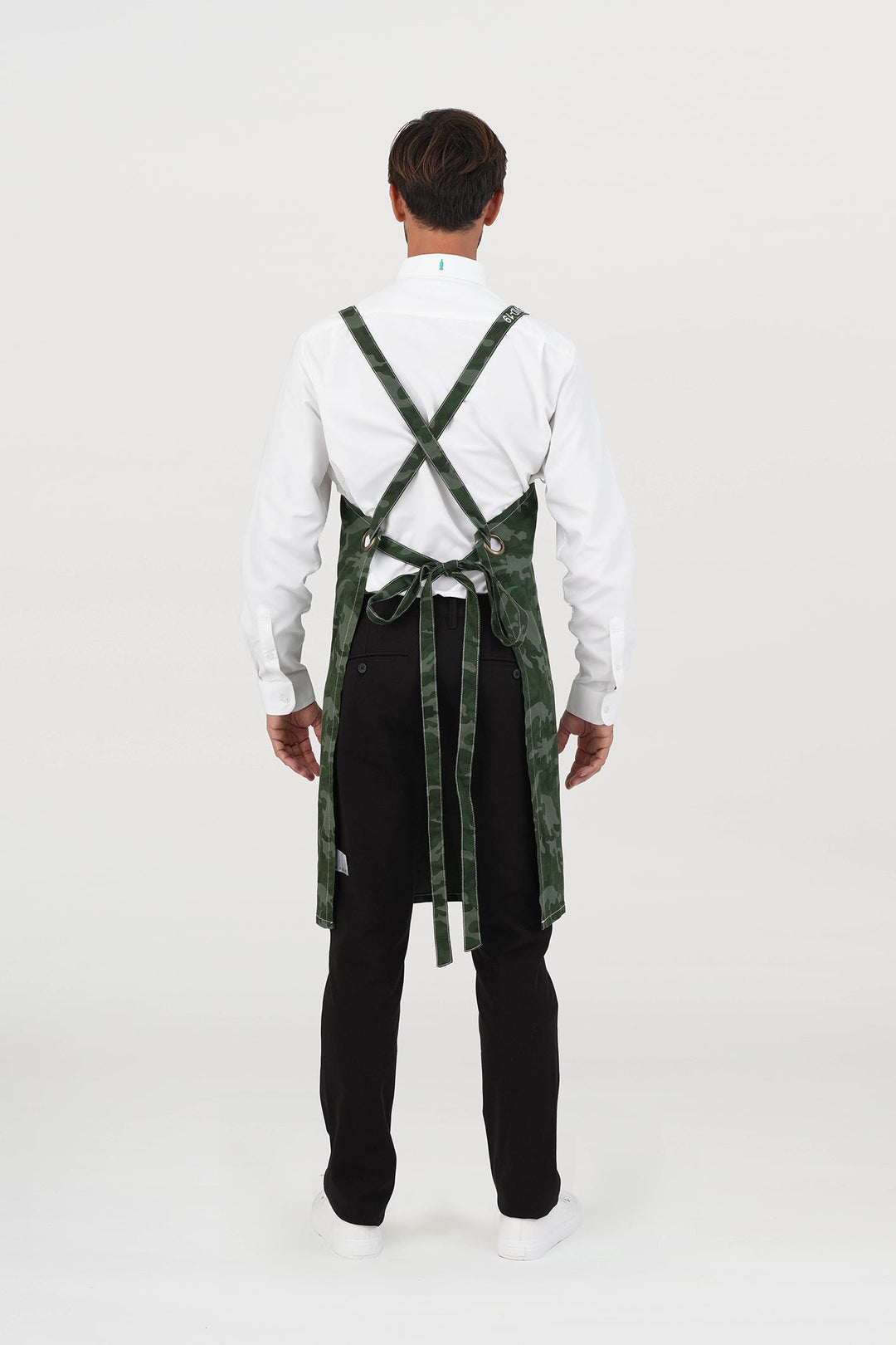 <b>BioNTex™</b> Unisex Emb Camo Cross-back Bib Apron
