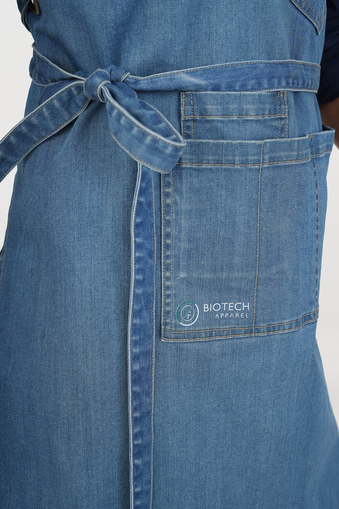 <b>BioNTex™</b> Unisex Cross-back Denim Bib Apron